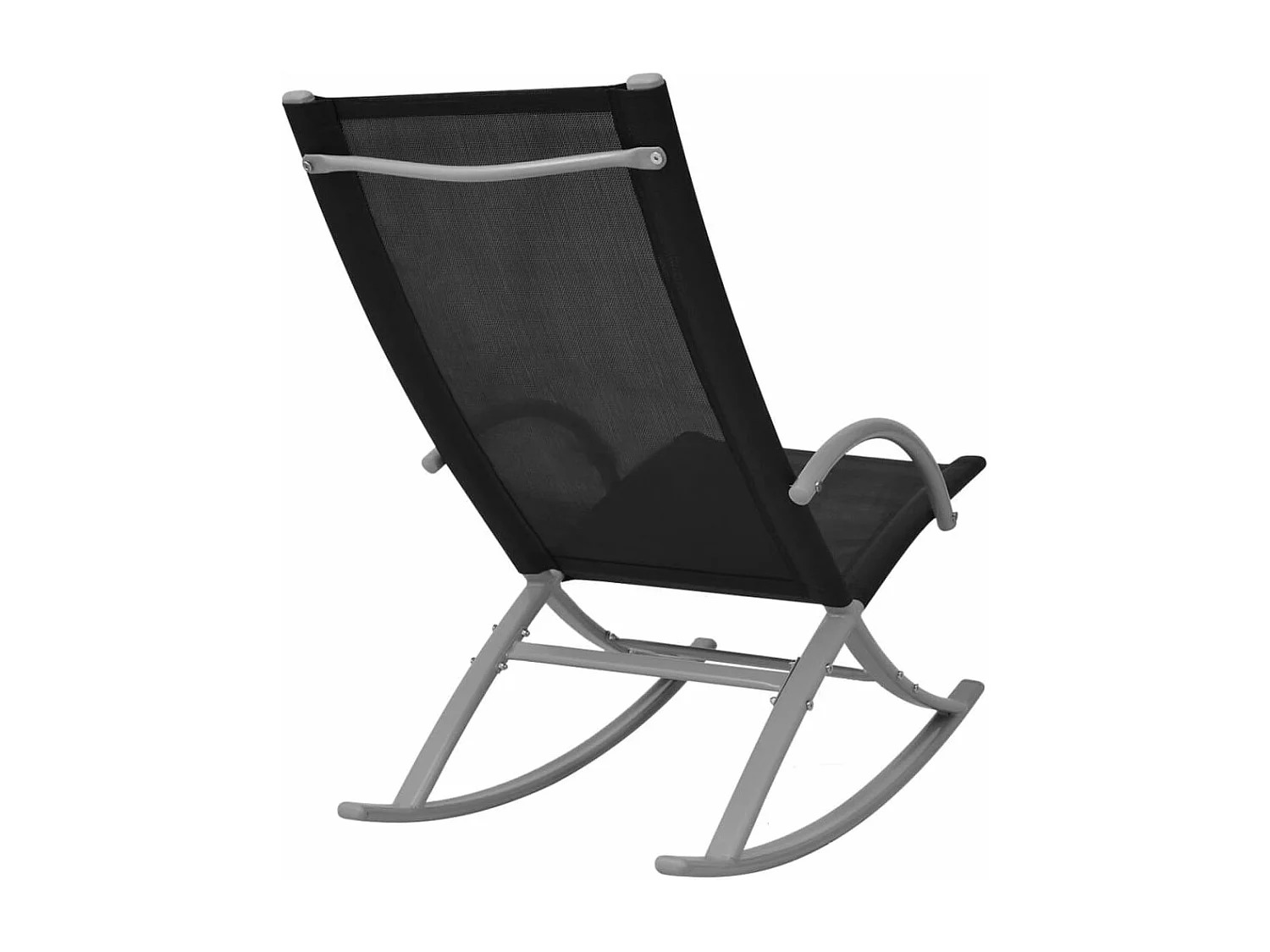 Garten-Schaukelstühle 2 Stk. Stahl und Textiline Schwarz