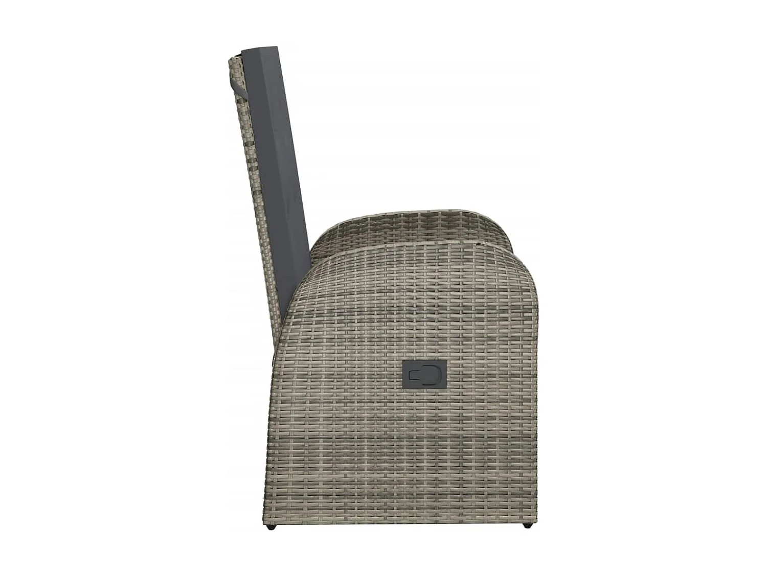 Tuinstoelen 2 st verstelbaar met kussens poly rattan grijs