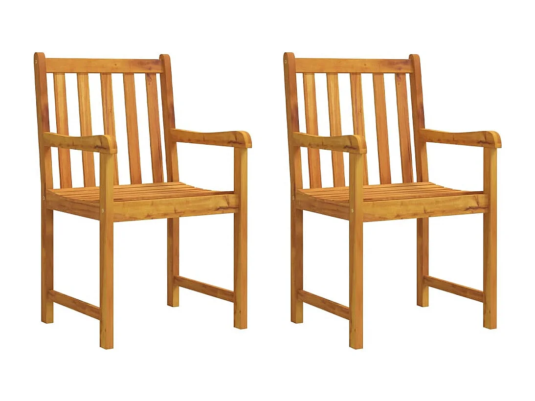 Gartenstühle 2 Stk. Massivholz Akazie