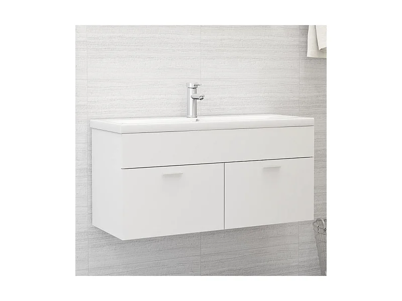 Armoire d'évier Blanc 100x38,5x46 cm Bois d’ingénierie