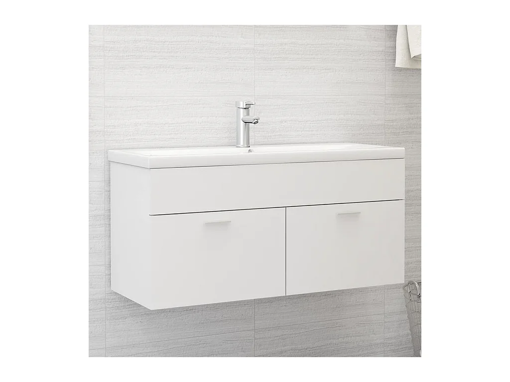 Armoire d'évier Blanc 100x38,5x46 cm Bois d’ingénierie