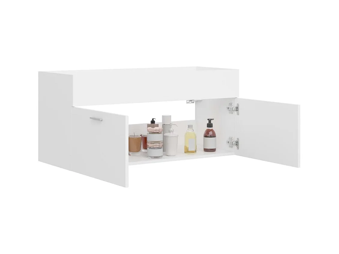 Armoire d'évier Blanc 100x38,5x46 cm Bois d’ingénierie