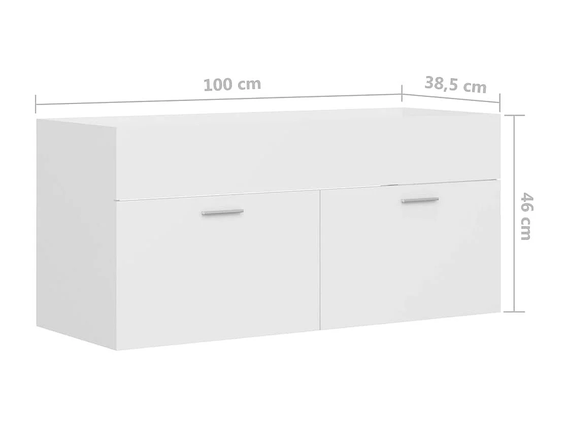 Armoire d'évier Blanc 100x38,5x46 cm Bois d’ingénierie