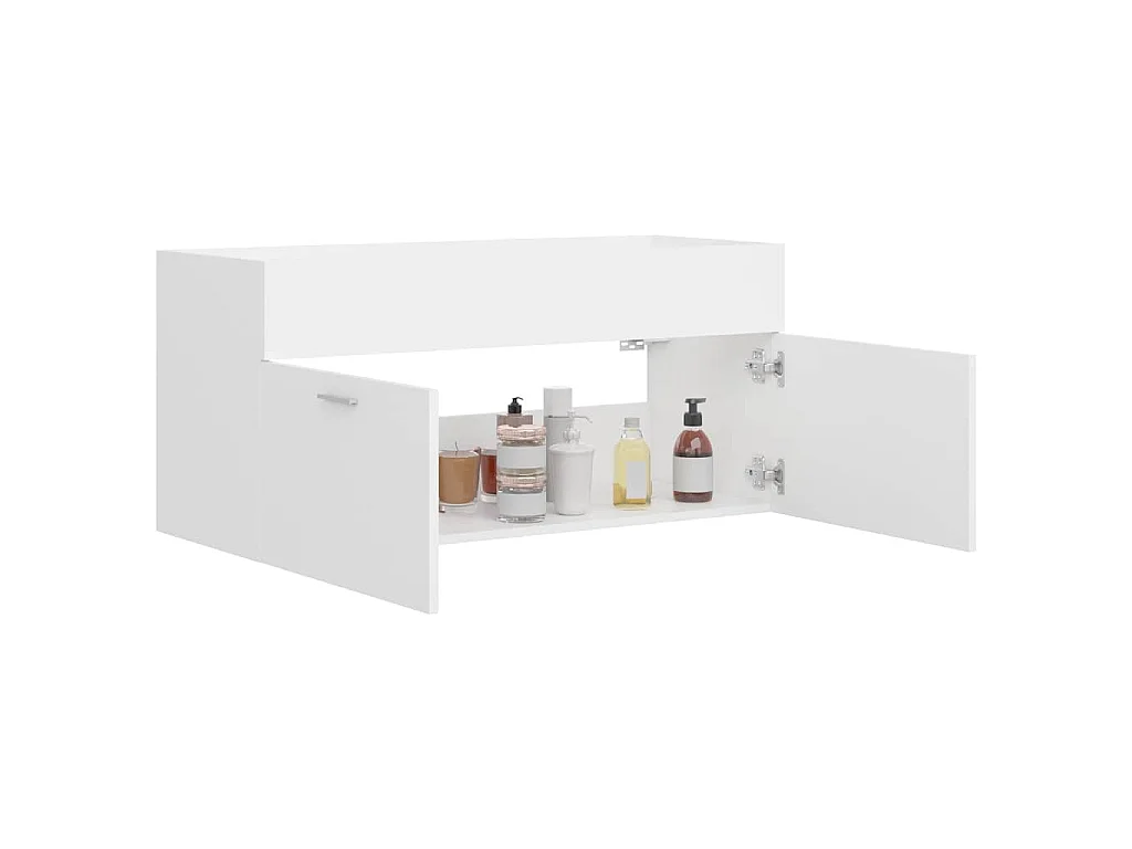 Armoire d'évier Blanc 100x38,5x46 cm Bois d’ingénierie