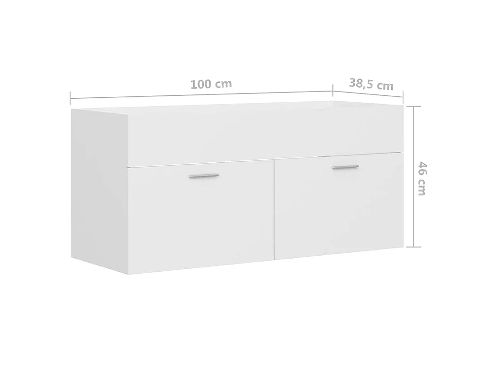 Armoire d'évier Blanc 100x38,5x46 cm Bois d’ingénierie