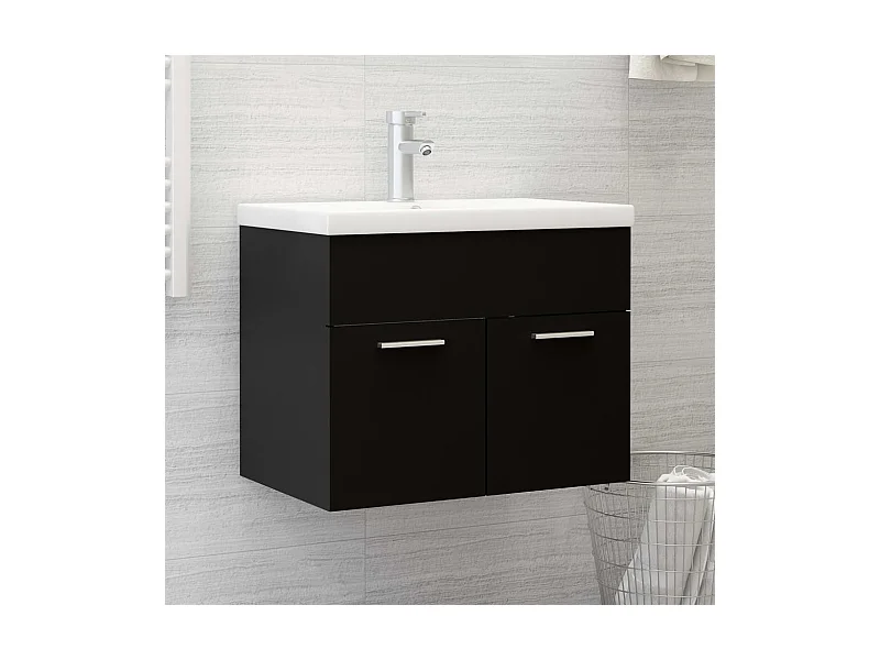 Armoire d'évier Noir 60x38,5x46 cm Bois d’ingénierie