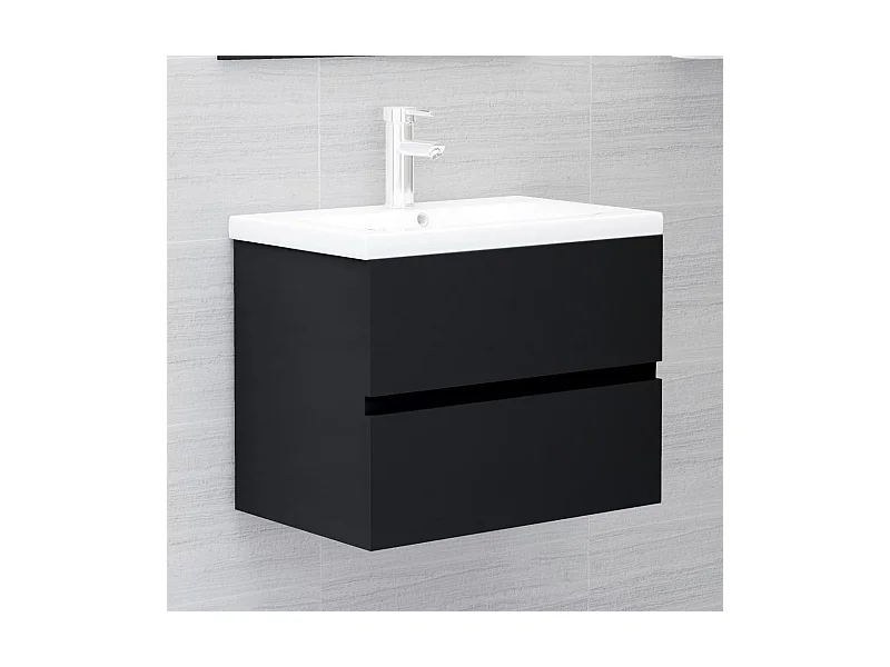 Armoire d'évier Noir 60x38,5x45 cm Bois d’ingénierie