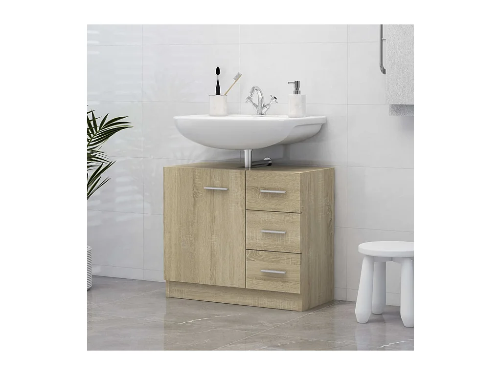 Armoire d'évier Chêne sonoma 63x30x54 cm Bois d'ingénierie