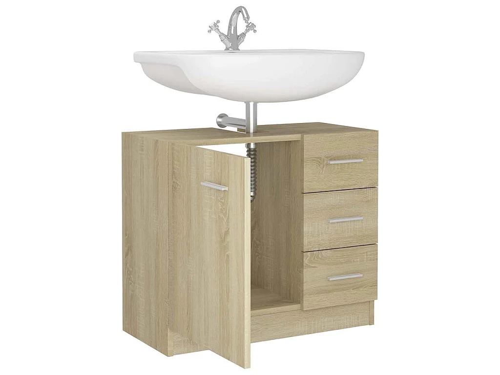 Armoire d'évier Chêne sonoma 63x30x54 cm Bois d'ingénierie