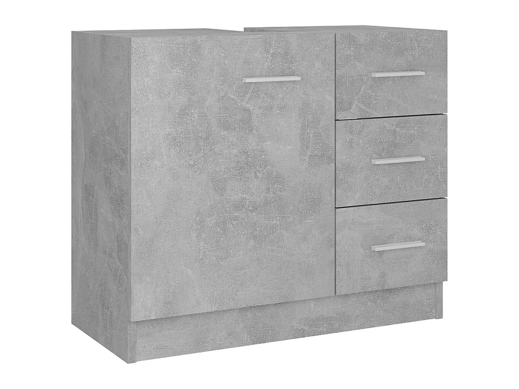 Armoire d'évier Gris béton 63x30x54 cm Bois d'ingénierie