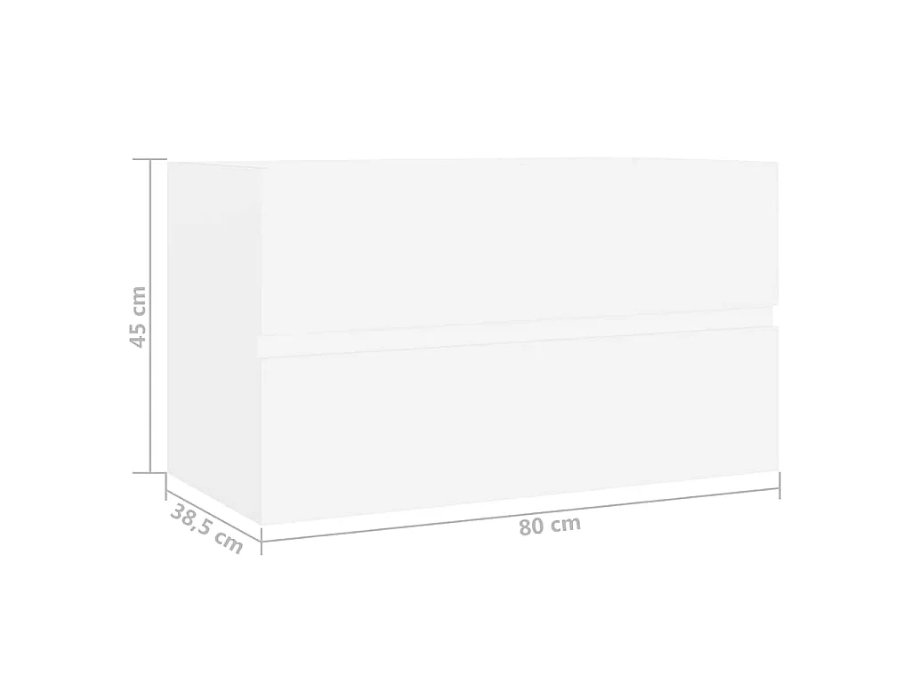Armoire d'évier Blanc 80x38,5x45 cm Bois d'ingénierie