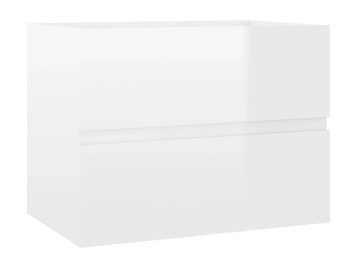 Armoire d'évier Blanc brillant 60x38,5x45 cm Bois d'ingénierie