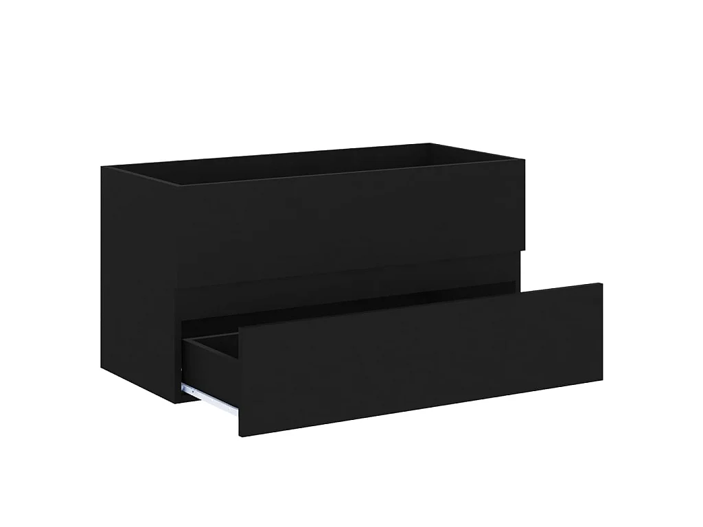 Armoire d'évier Noir 90x38,5x45 cm Bois d'ingénierie