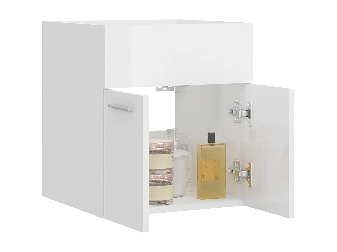 Armoire d'évier Blanc brillant 41x38,5x46 cm Bois d’ingénierie