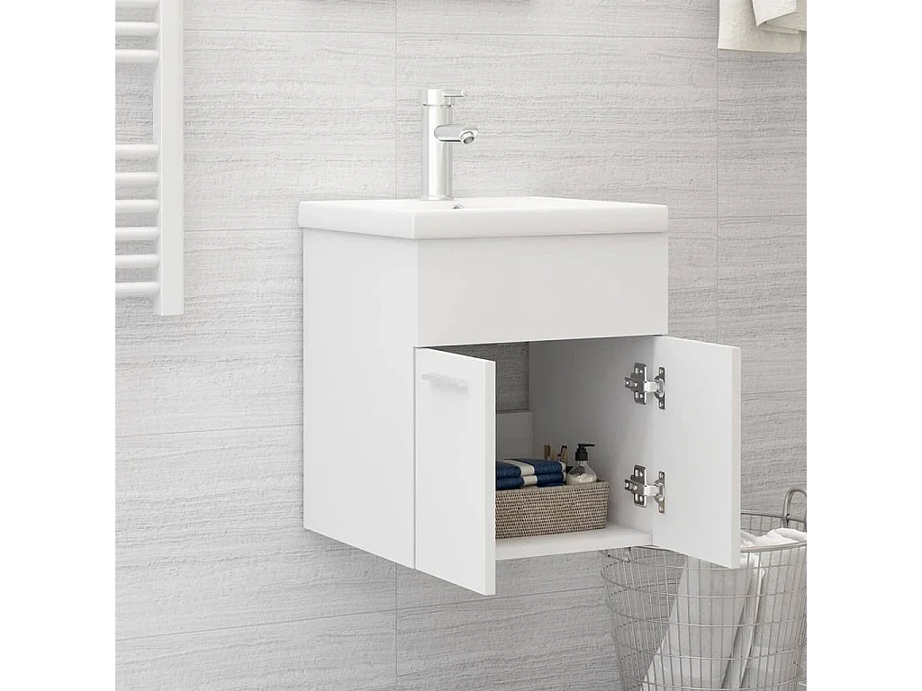 Armoire d'évier Blanc 41x38,5x46 cm Bois d’ingénierie