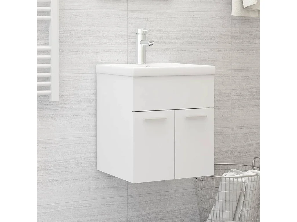 Armoire d'évier Blanc 41x38,5x46 cm Bois d’ingénierie