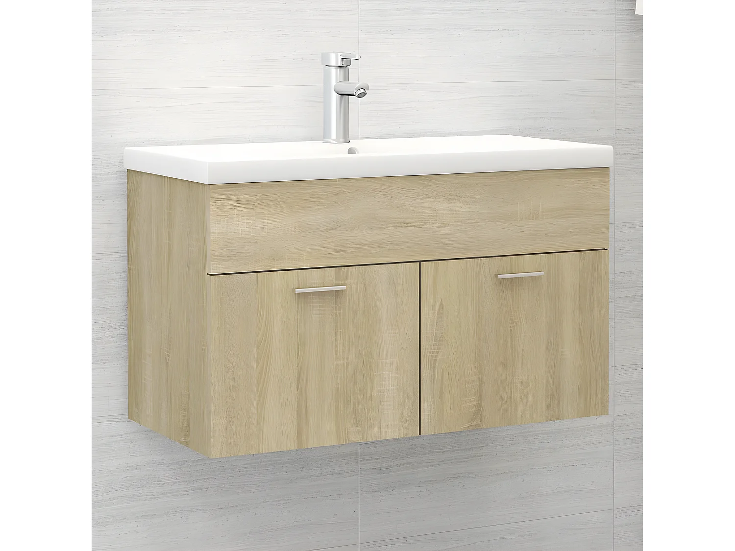 Armoire d'évier Chêne sonoma 80x38,5x46 cm Bois d’ingénierie