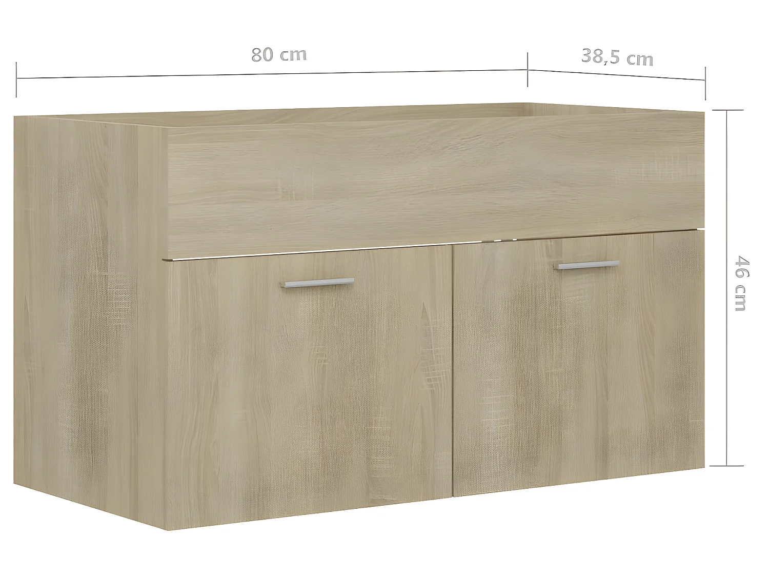 Armoire d'évier Chêne sonoma 80x38,5x46 cm Bois d’ingénierie