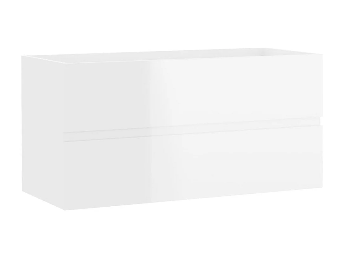 Armoire d'évier Blanc brillant 90x38,5x45 cm Bois d'ingénierie