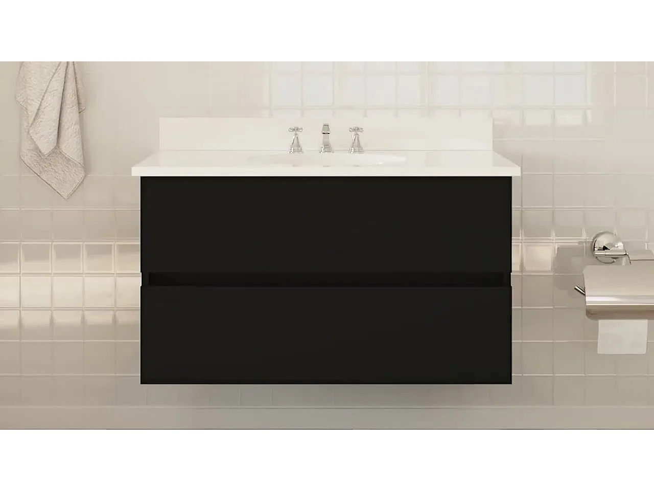 Armoire d'évier Noir 80x38,5x45 cm Bois d'ingénierie