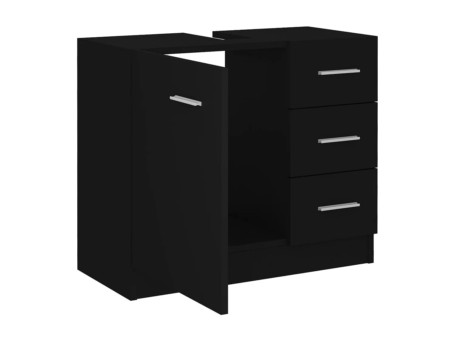 Armoire d'évier Noir 63x30x54 cm Bois d'ingénierie