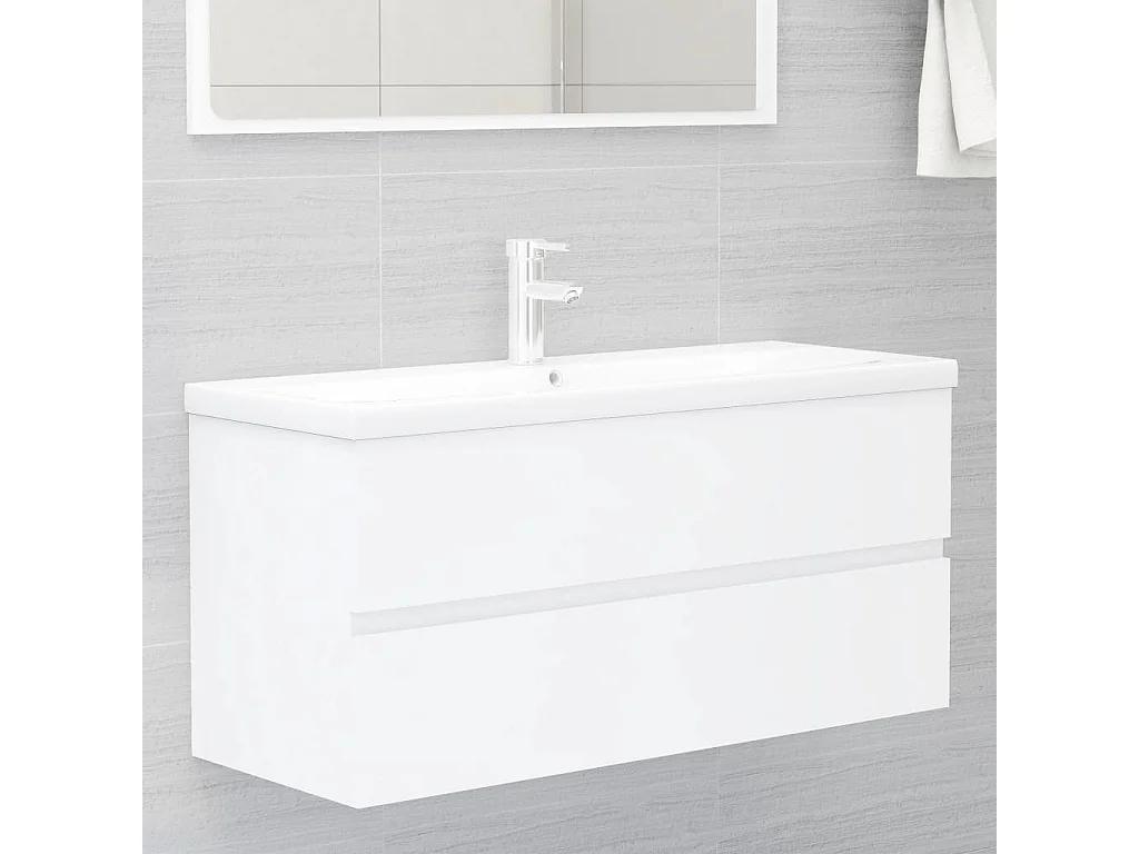 Armoire d'évier Blanc 100x38,5x45 cm Bois d'ingénierie