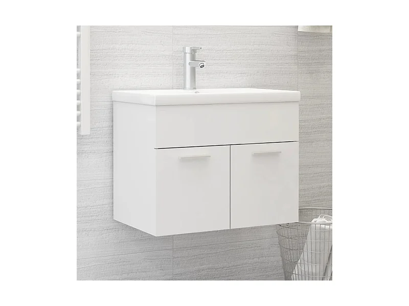 Armoire d'évier Blanc 60x38,5x46 cm Bois d’ingénierie