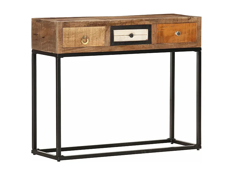 Konsolentisch Golden 90x30x75 cm Altholz Massiv