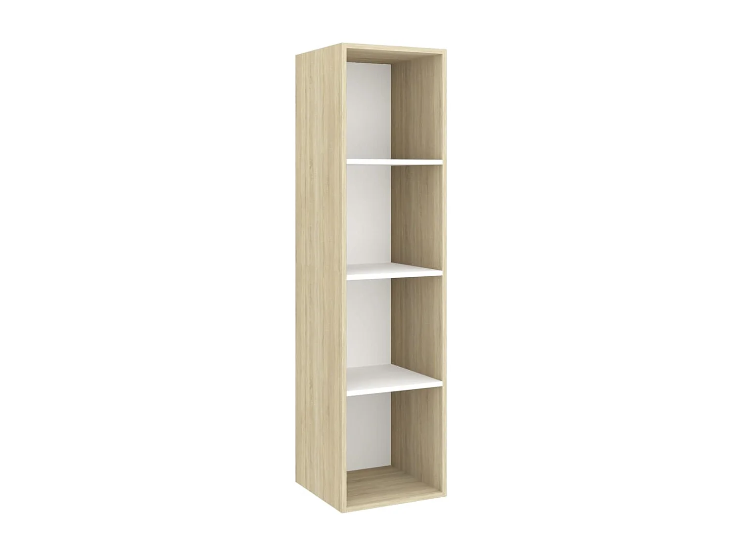 Meubles TV muraux 2 pcs Blanc et chêne sonoma Bois d'ingénierie
