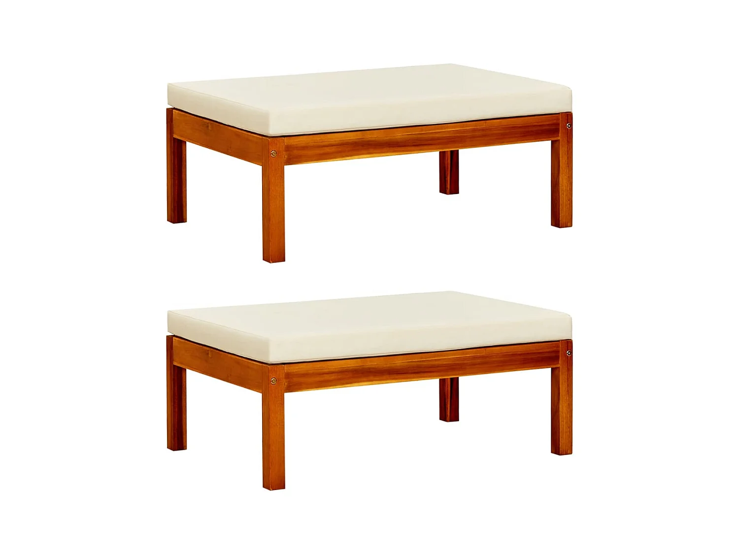 Repose-pieds de jardin lot de 2 Bois d'acacia massif