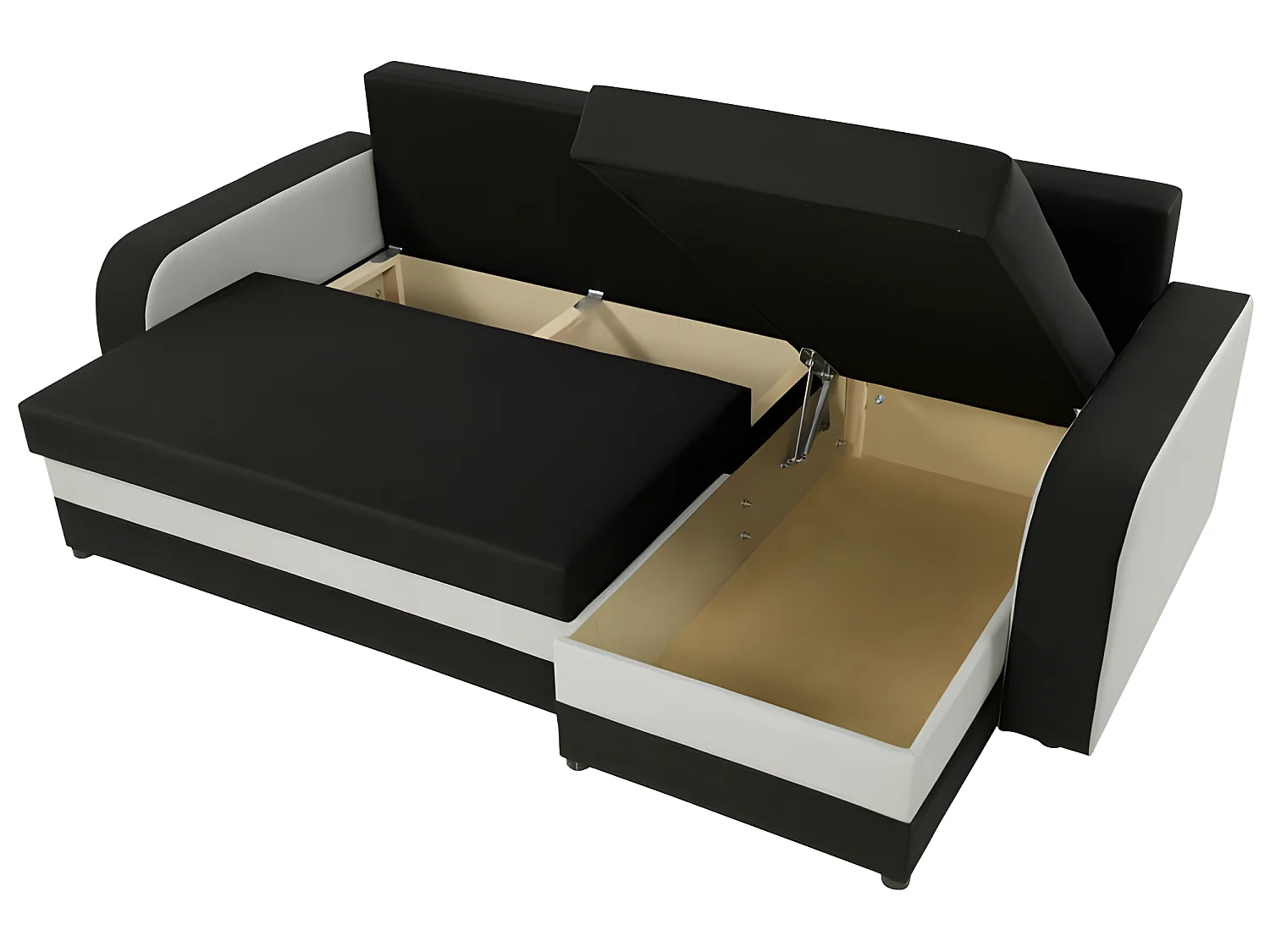 Canapé d'angle convertible KRISTO en velours côtelé gris