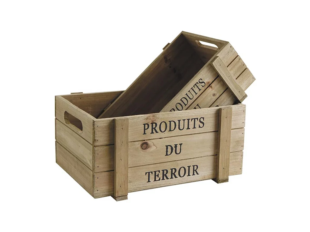 Caisses en bois vieilli Produits du Terroir