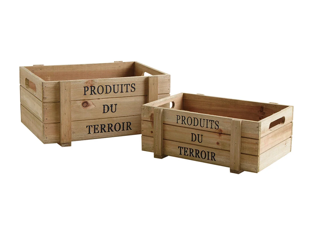 Caisses en bois vieilli Produits du Terroir