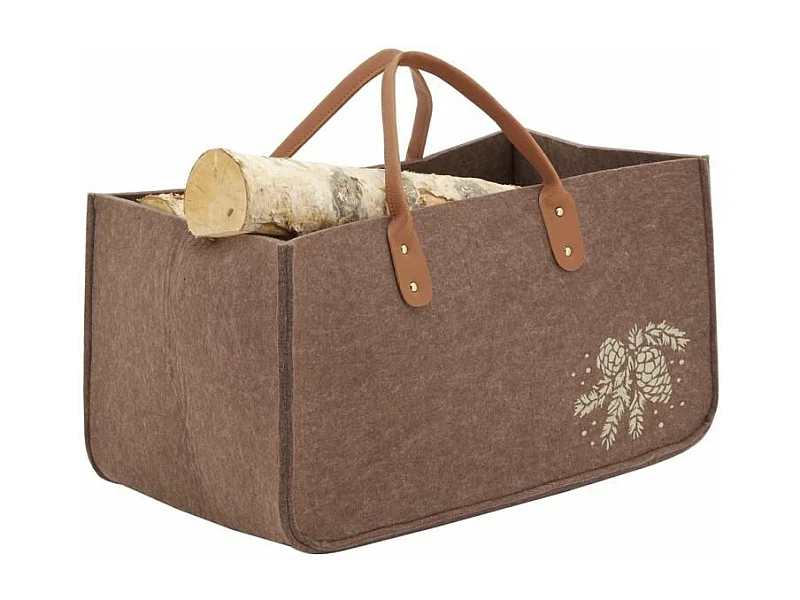Sac à bûches en feutrine 50 x 25 cm