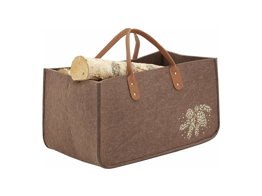 Sac à bûches en feutrine 50 x 25 cm