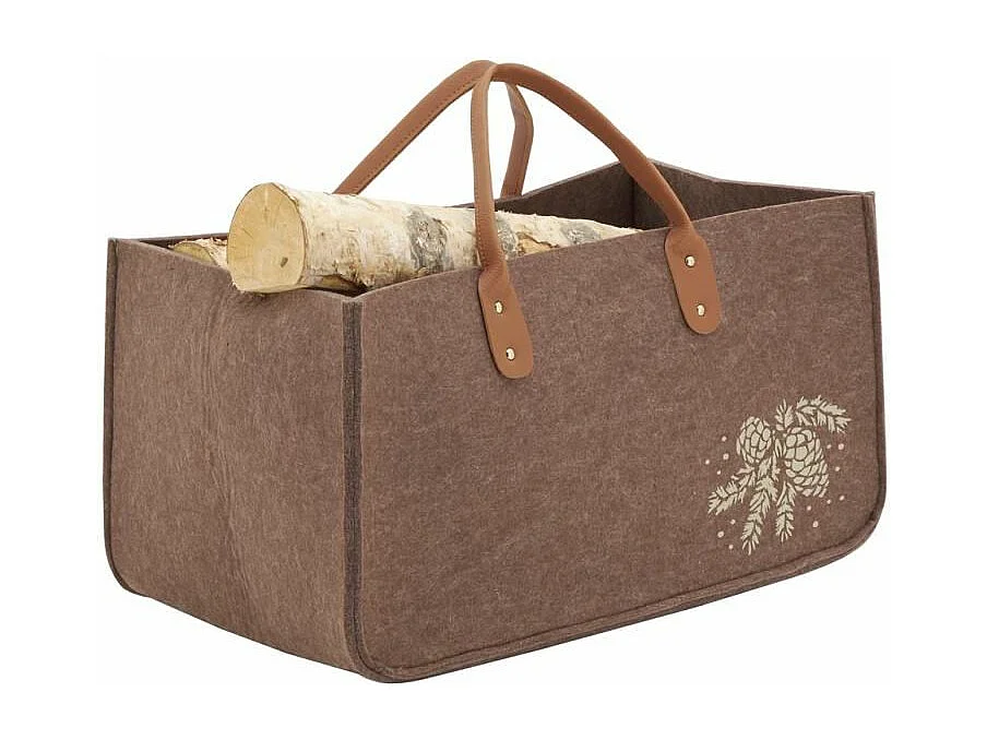 Sac à bûches en feutrine 50 x 25 cm