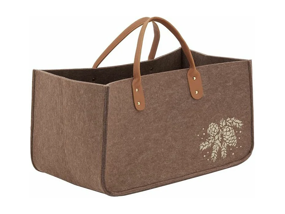 Sac à bûches en feutrine 50 x 25 cm