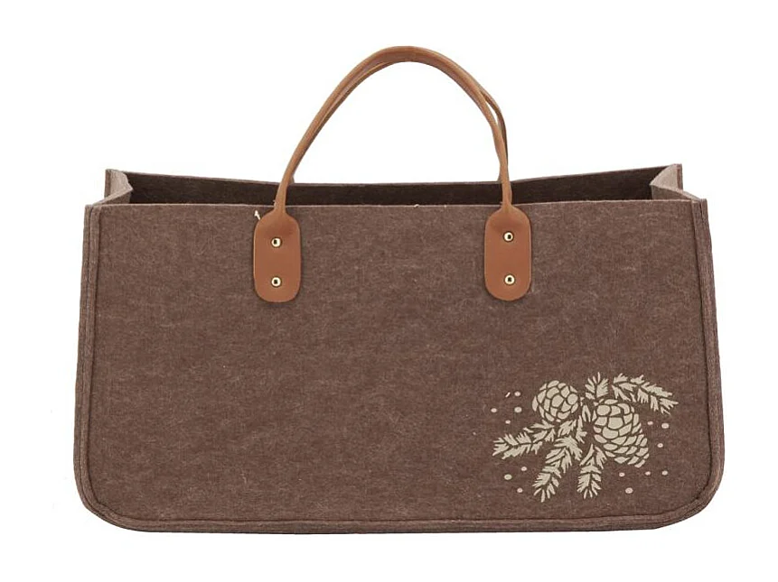 Sac à bûches en feutrine 50 x 25 cm