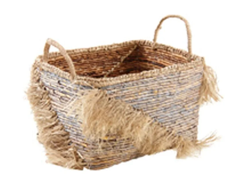 Corbeilles de rangement rectangulaires avec franges