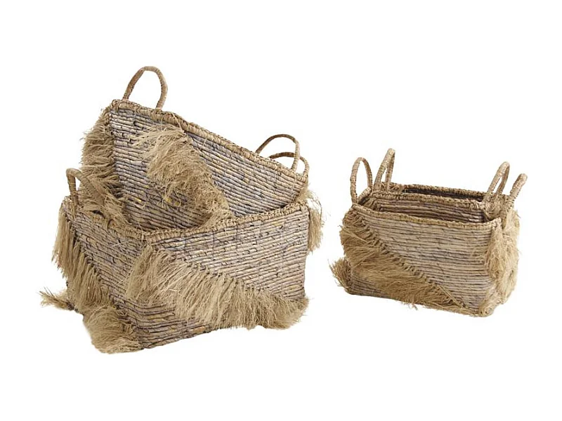 Corbeilles de rangement rectangulaires avec franges