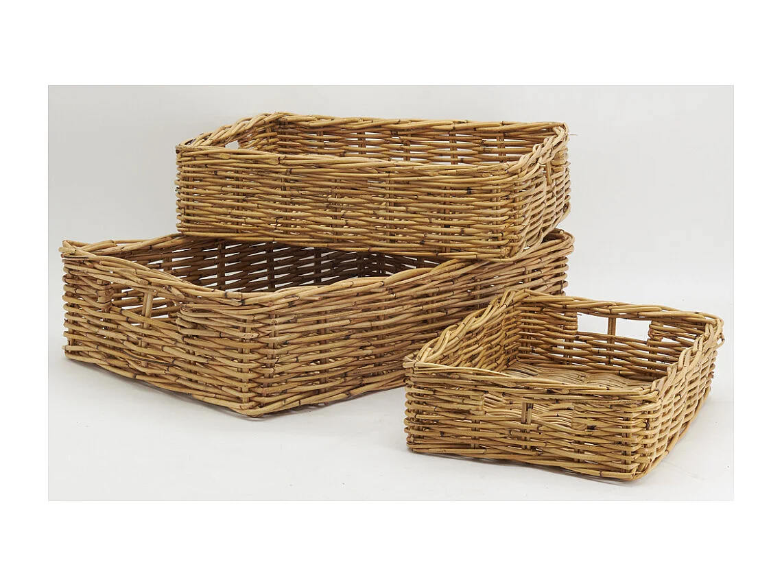 Manne rectangulaire en rotin L 60 cm