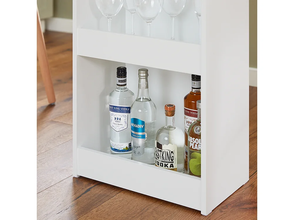 SoBuy Wandbartafel, hoge bartafel, keukentafel, eettafel, hoge bar voor keuken, eetkamer, woonkamer met 1 lade en 3 planken, 110 x 45 x 106 cm, FWT101-W