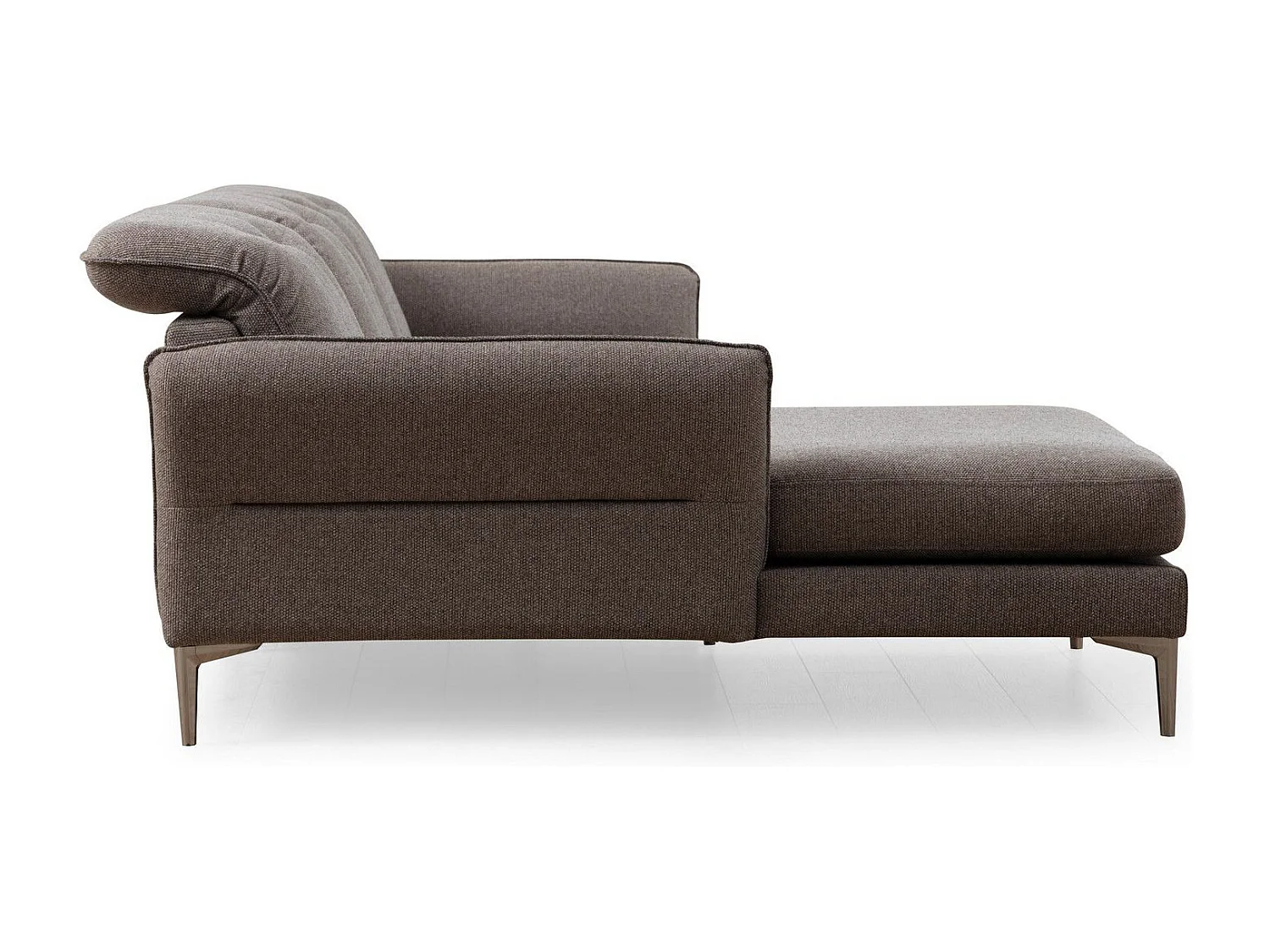 Canapé d'angle à gauche avec 2 coussins Enyana Tissu Gris