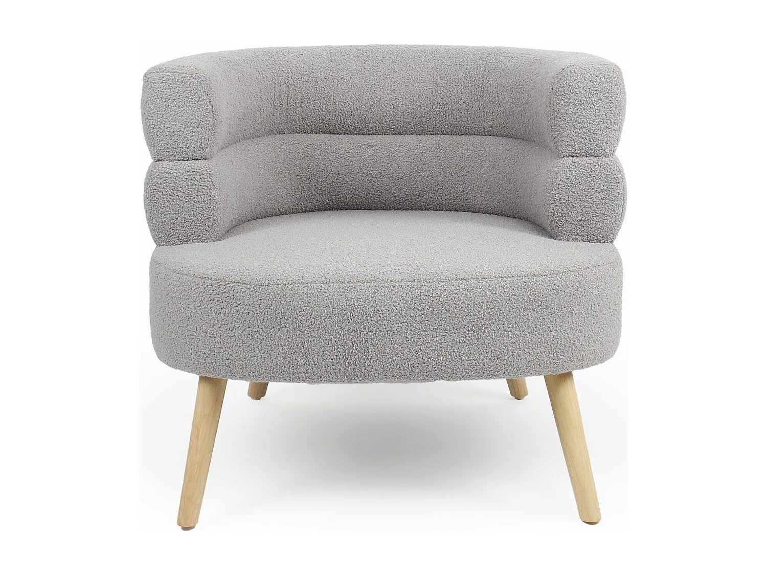 Fauteuil design scandinave arrondi Riviani Tissu bouclette Gris