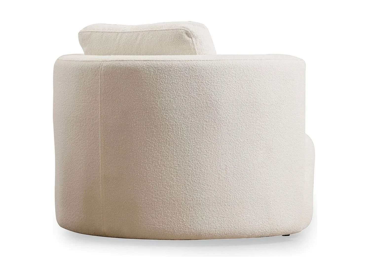 Fauteuil avec 2 coussins Sankifa Tissu bouclettes Blanc crème