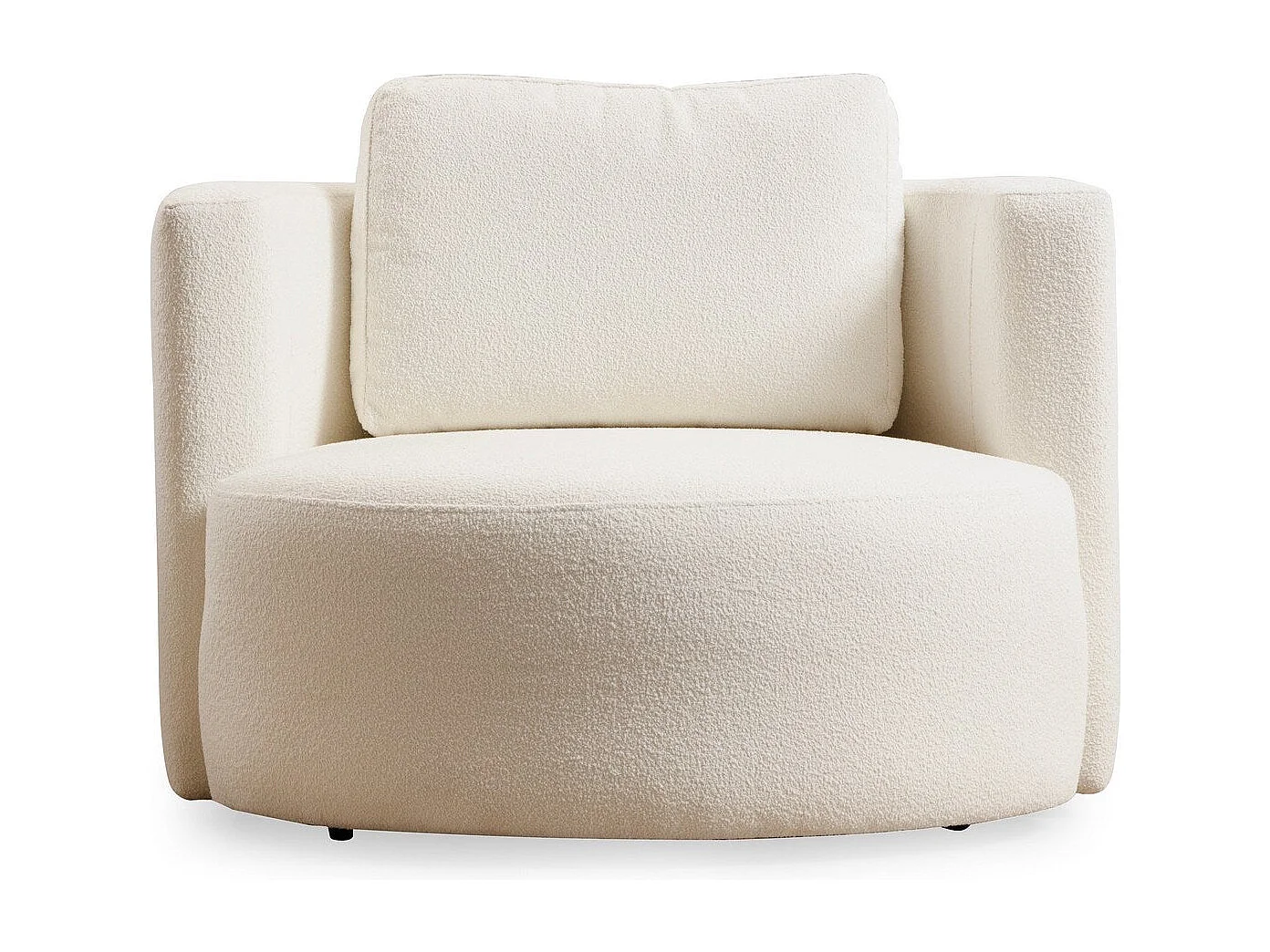 Fauteuil avec 2 coussins Sankifa Tissu bouclettes Blanc crème