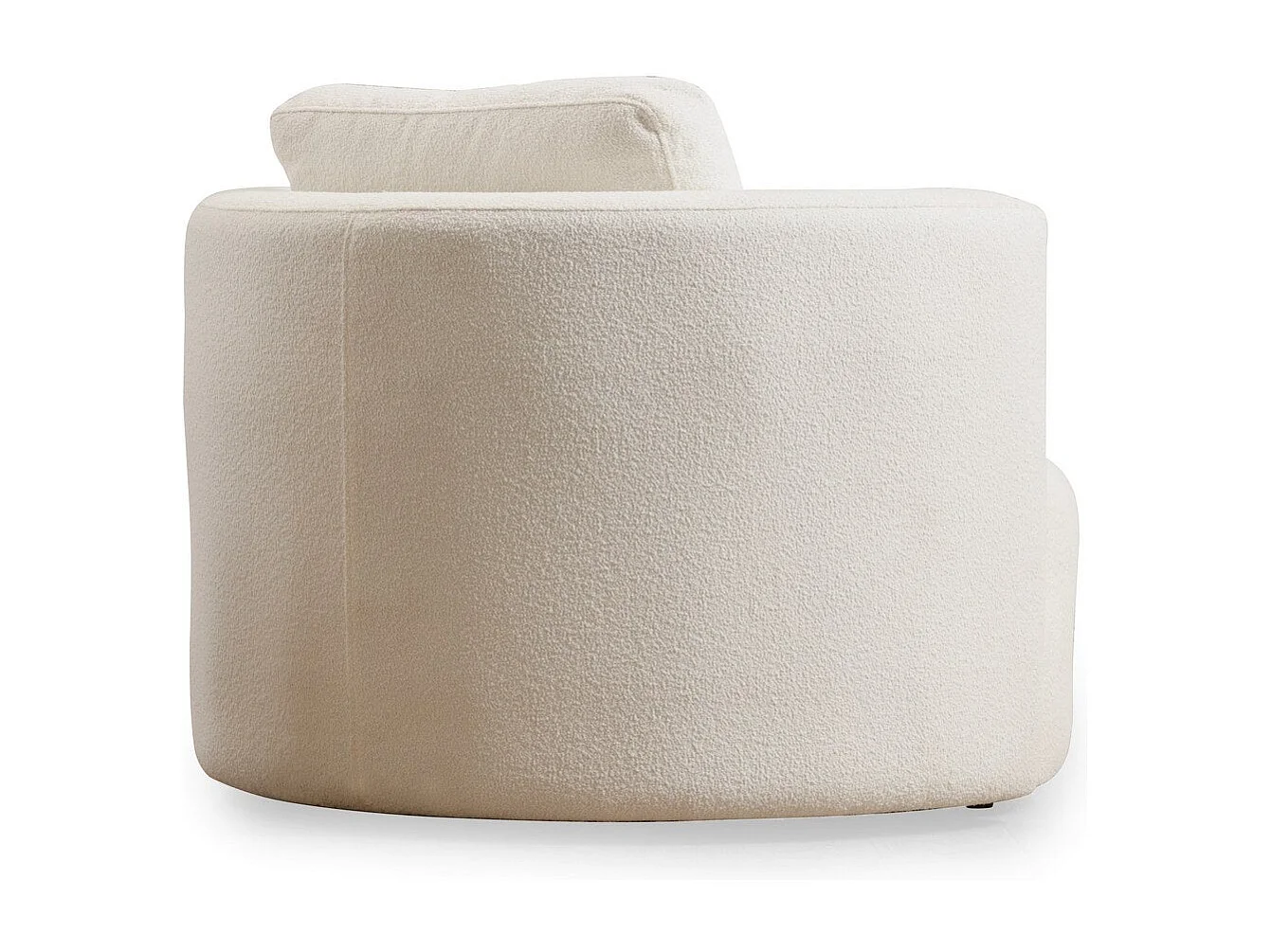 Fauteuil avec 2 coussins Sankifa Tissu bouclettes Blanc crème