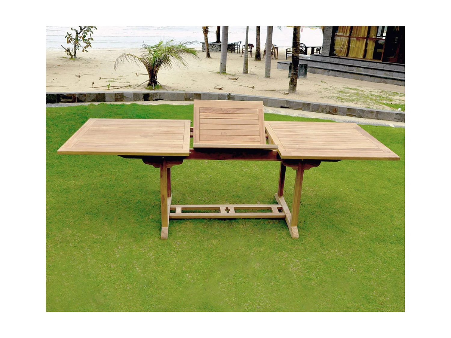 table de jardin rectangle en teck brut 10 places KAJANG