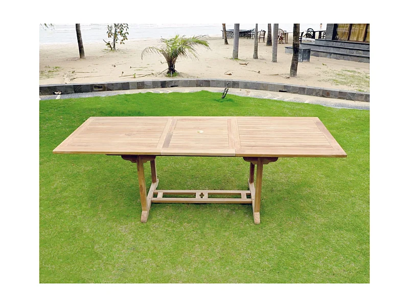 table de jardin rectangle en teck brut 10 places KAJANG