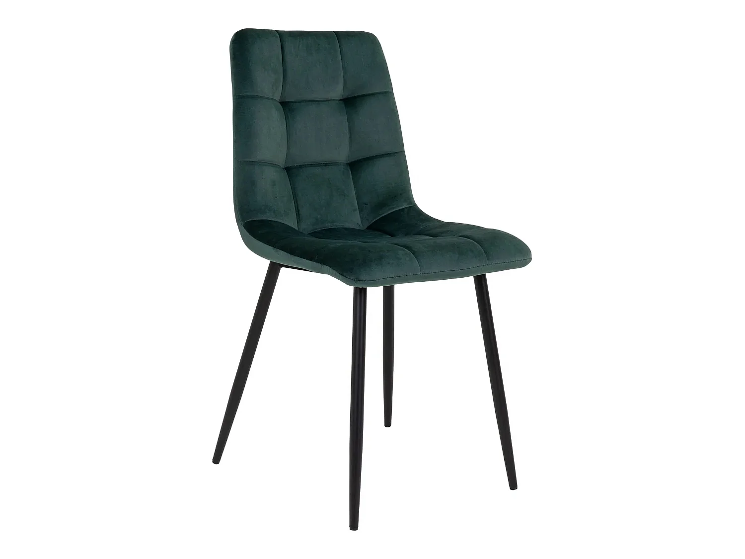 Middelfart Chaise de salle à manger en velours, vert foncé.